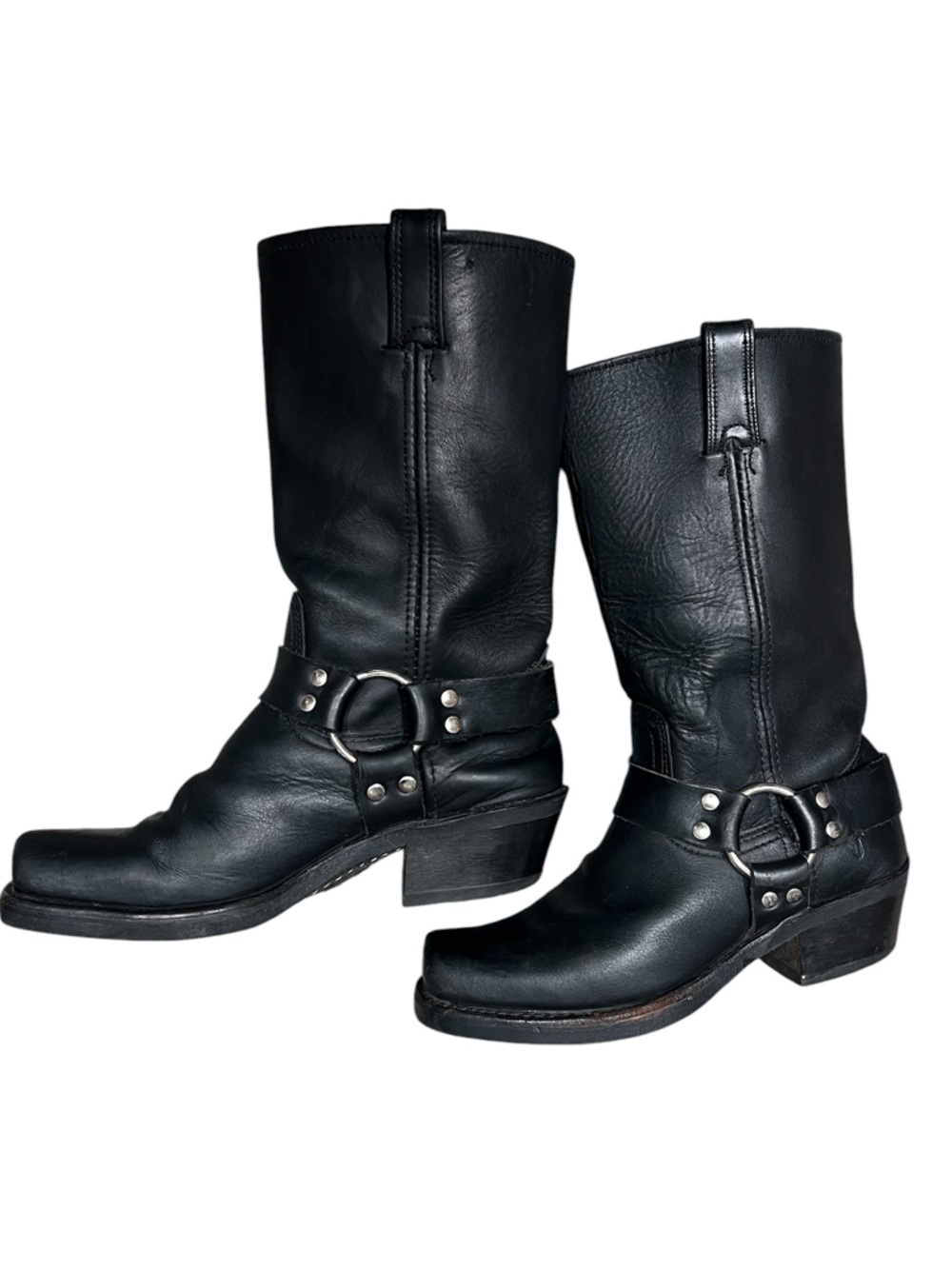 Frye Black Leather Harness 12R Boots - Picture 6 of 10